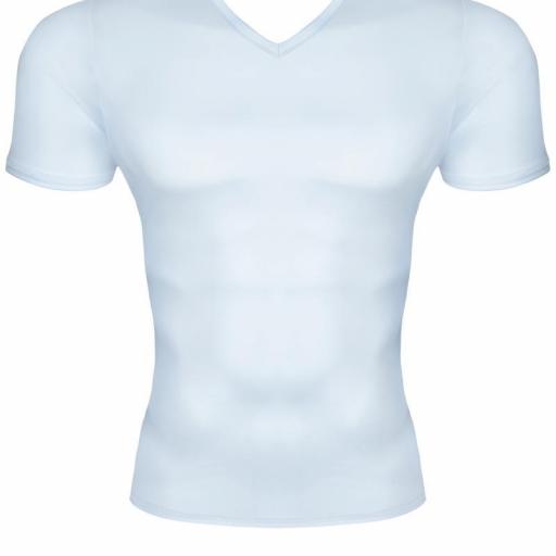 Camiseta blanca cuello de pico [2]