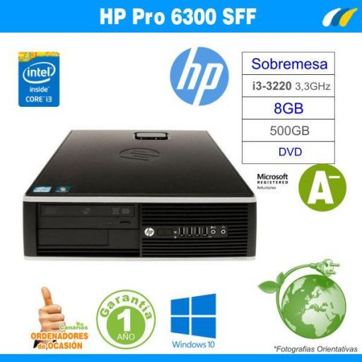 Intel Core i3-3220 3.30 GHz 8GB - HP COMPAQ PRO 6300 SFF - Grado A- [0]
