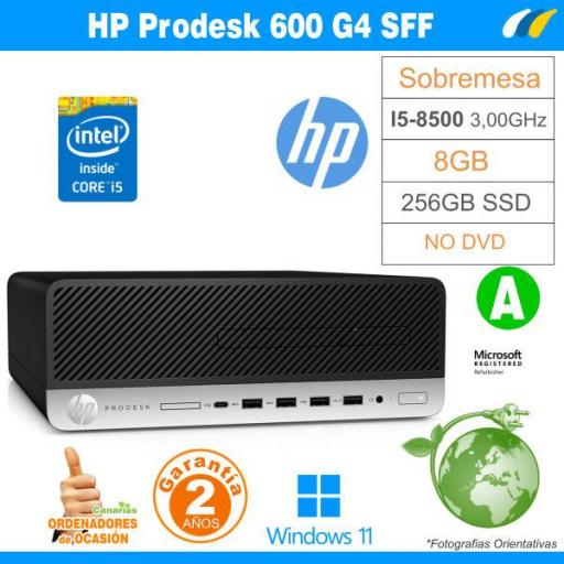 Intel I5-8500 - 8GB - 256GB-SSD - ​​HP PRODESK 600 G4 