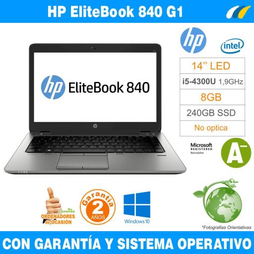 Intel i5-4300U 1,90 GHz  – 8GB – 240 GB SSD  - HP EliteBook 840 G1 [0]