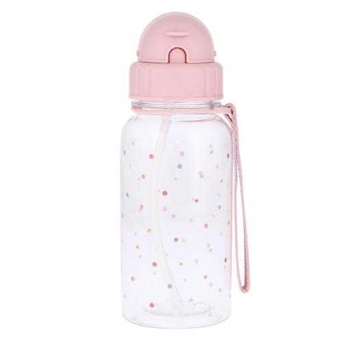 Botella Plástico Dots Rosa