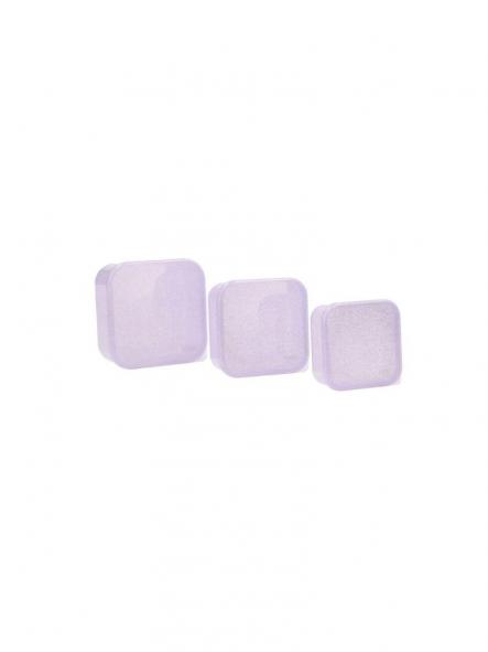 3 Cajas Almuerzo Tutete Glitter Lilac