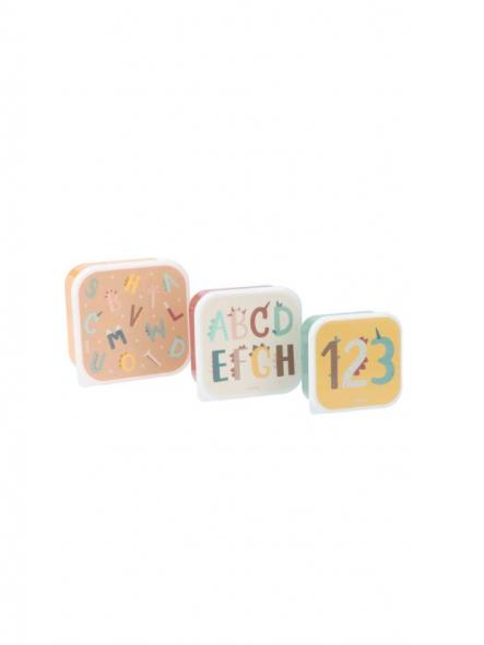3 Cajas Almuerzo Tutete Funny Letters