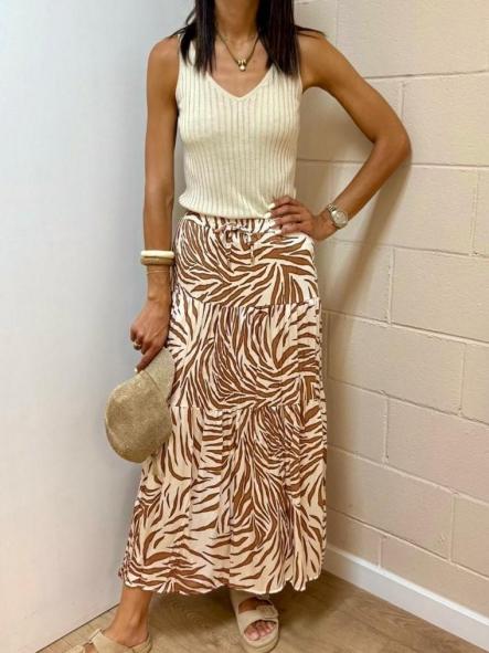 Falda Boho Beige