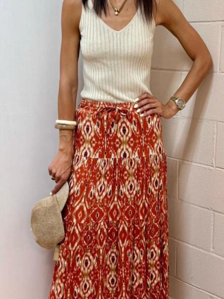 Falda Boho Terracota