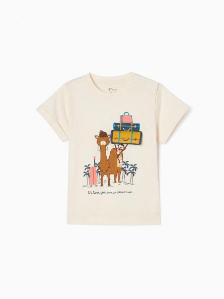 Camiseta Zippy Beige Camello Aventura