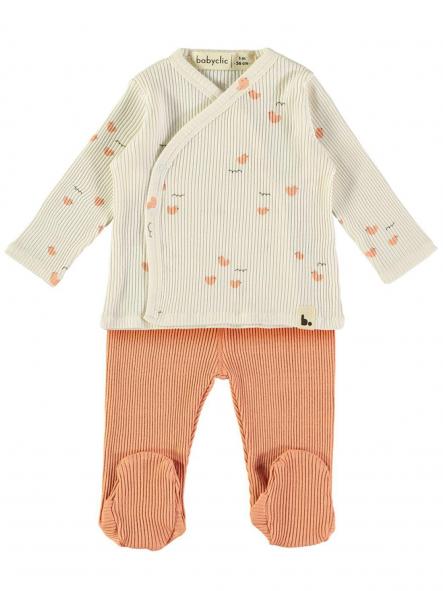 Jubón + Polaina BabyClic Ducks Apricot