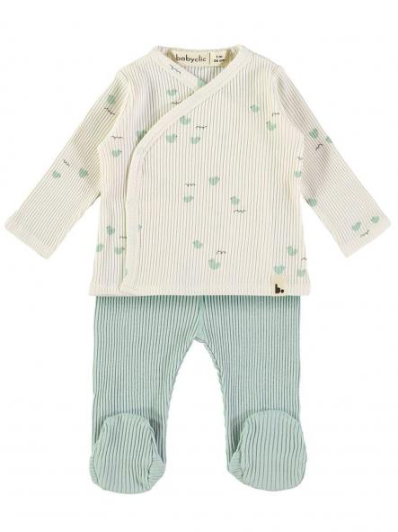 Jubón + Polaina BabyClic Ducks Green