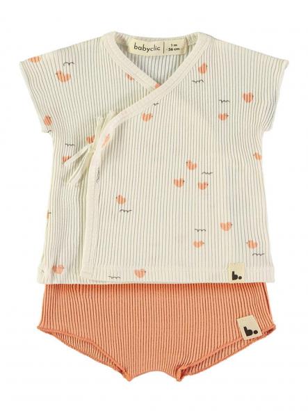 Jubón + Polaina BabyClic Ducks Lovely Ducks Apricot