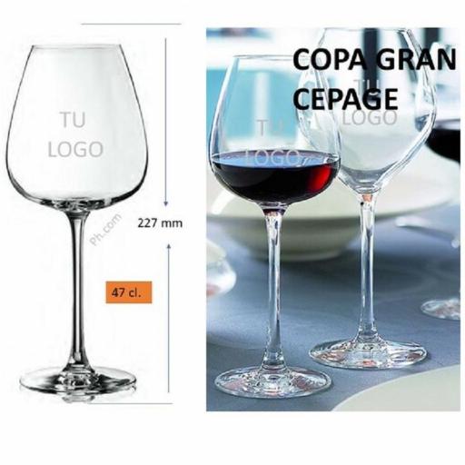 COPA GRAND CEPAGE 47cl, GRABADA CON SU LOGO [1]