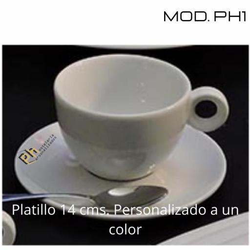 Platillo Café 12.5 cms. Personalizado a 1 color. MOD.PH1