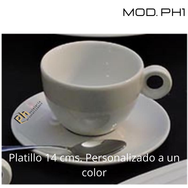 Platillo Café 14 cms. Personalizado a 1 color. MOD.PH1