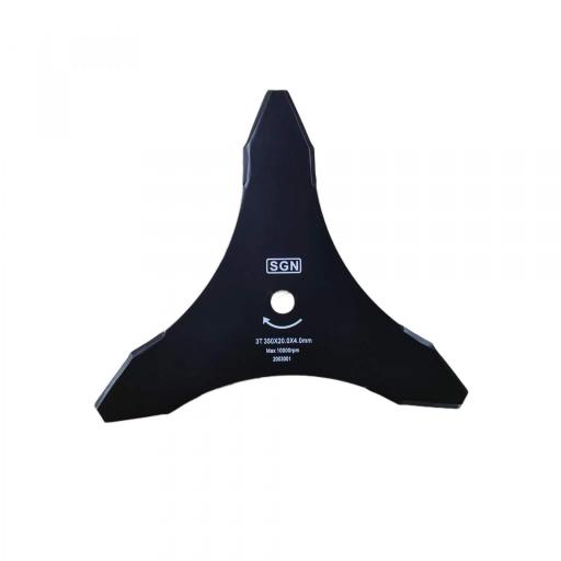 Disco de acero 3 puntas para desbrozadora — 350 mm, Ø20 mm, 4 mm