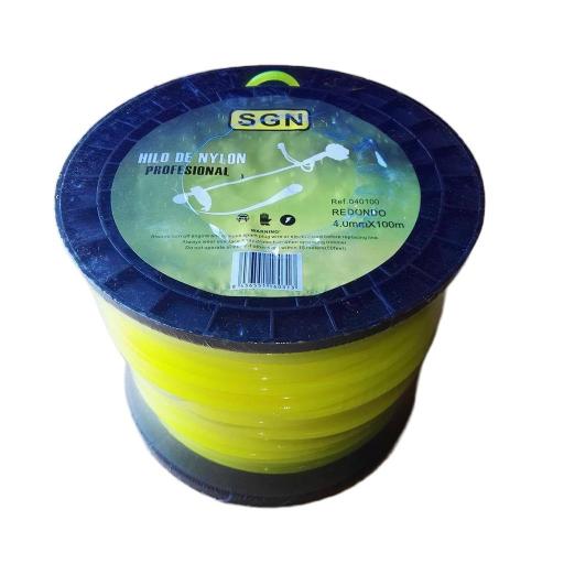 Hilo Nylon Desbroce 4.0MM x 100M, Redondo, Color amarillo
