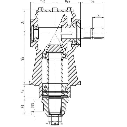 Grupo de transmisión desbrozadora SGN‑205 · Relación 1:1,46 / 1:1,93 · 30 CV · 540 rpm [1]