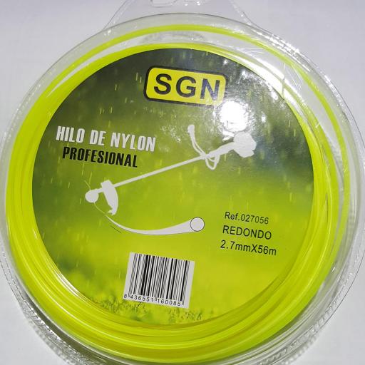 Hilo Nylon Desbroce 2,7MM x 56M, Redondo, Blister, Color amarillo [1]