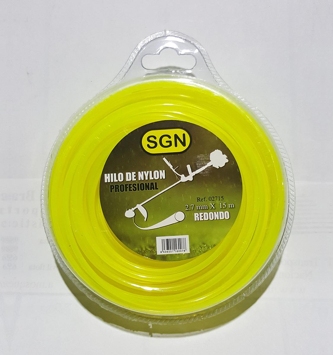 Hilo Nylon Desbroce 2,7MM x 15M, Redondo, Blister, Color amarillo