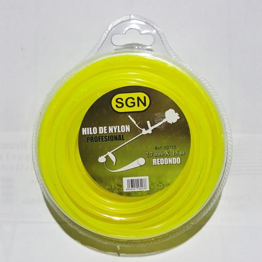 Hilo Nylon Desbroce 2,7MM x 15M, Redondo, Blister, Color amarillo [0]