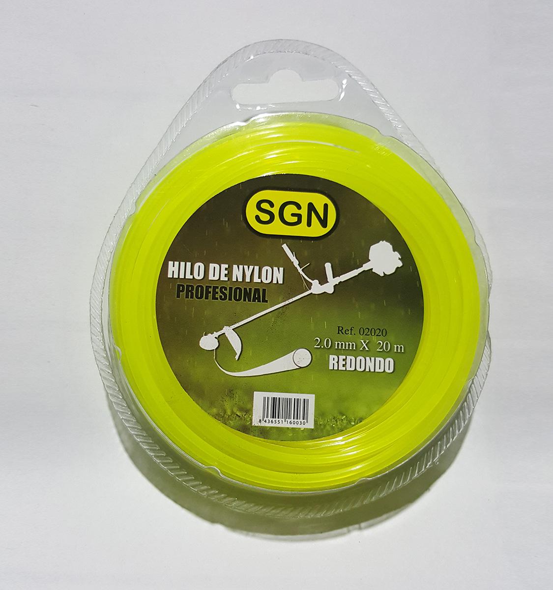 Hilo Nylon Desbroce 2,0MM x 20M, Redondo, Blister, Color amarillo