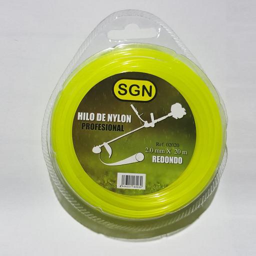 Hilo Nylon Desbroce 2,0MM x 20M, Redondo, Blister, Color amarillo