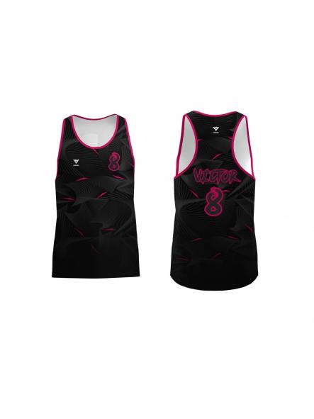 Camiseta Tirantes D1018 - Black and pink [2]