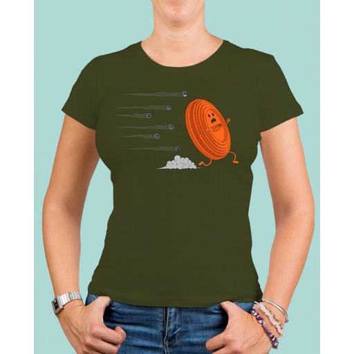 Camiseta mujer TUTIRO "A LA FUGA" (Verde) [0]