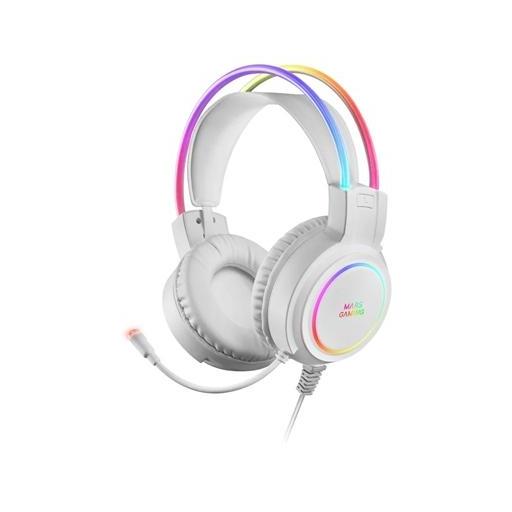 Auriculares gaming Mars MHRGB White