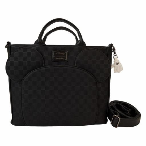 Bolso Tote Mickey Mouse Checkered Black Disney Loungefly 30 cm