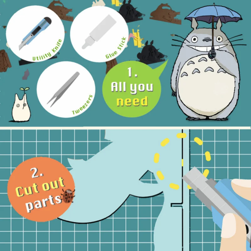 Diorama Studio Ghibli Princesa Mononoke San Paper Theater Semic Studio 10 cm  [2]