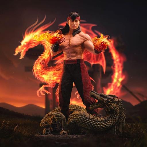 Estatua Mortal Kombat Scorpion Liu Kang  Art Scale Iron Studios 23 cm [0]