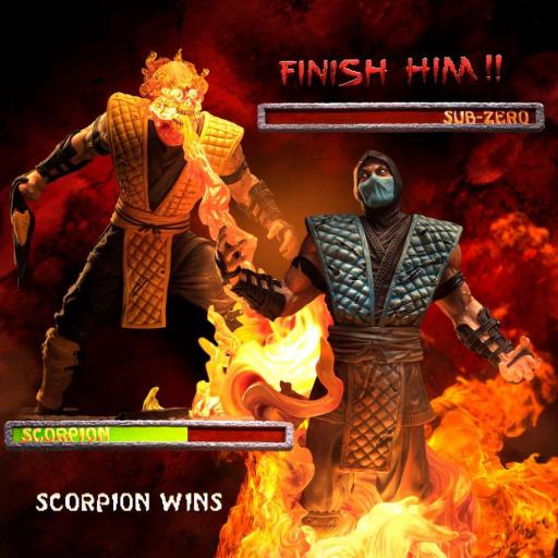 Estatua Mortal Kombat Scorpion & Sub-Zero Fatality Iron Studios 27 cm [5]
