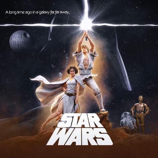 Estatua Star Wars Luke and Leia Deluxe Art Scale Iron Studios 67 cm [0]