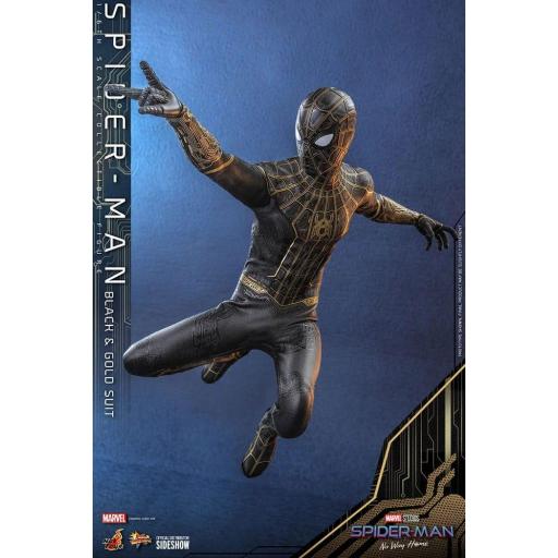 Figura Articulada Hot Toys Spiderman No Way Home Black & Gold Suit 30 cm