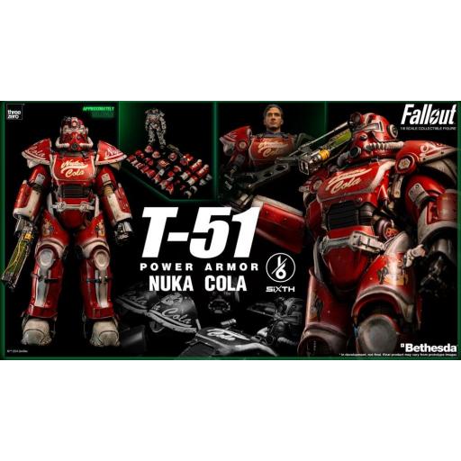 Figura Articulada ThreeZero Fallout T-51 Nuka Cola Power Armor 37 cm