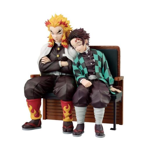 Figura Demon Slayer Tanjiro Kamado y Kyojuro Rengoku Ichibansho Banpresto 15 cm