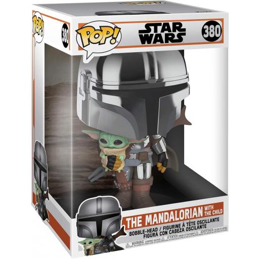 Figura Funko Pop! Star Wars Mandalorian & Grogu Armadura Cromática 25 cm [2]