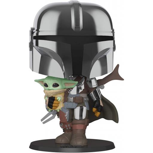 Figura Funko Pop! Star Wars Mandalorian & Grogu Armadura Cromática 25 cm [1]