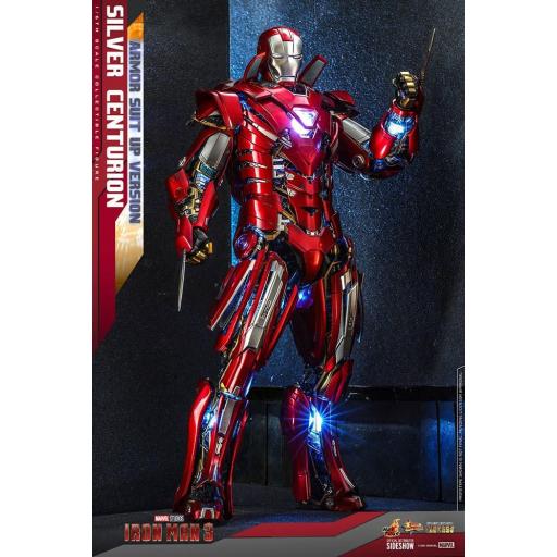 Figura Iron Man 3 Movie Masterpiece Silver Centurion Hot Toys 32 cm