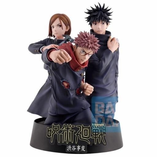 Figura Jujutsu Kaisen Yuji, Megumi y Nobara Ichibansho Banpresto 18 cm