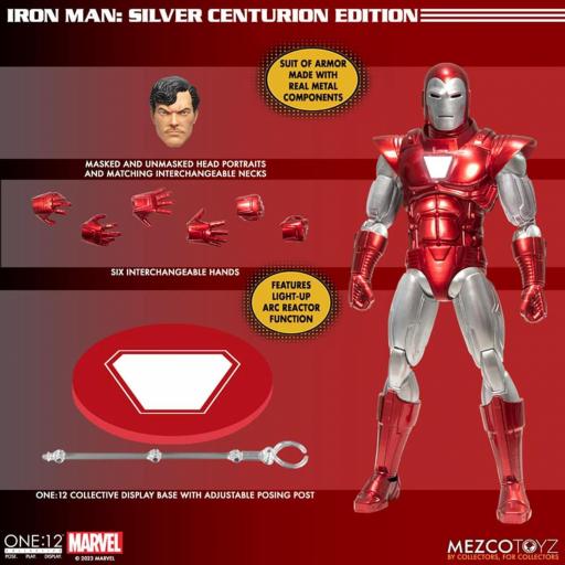 Figura Marvel Iron Man Silver Centurion Edition Mezco Toyz 16 cm [7]