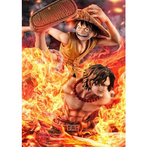 Figura Megahouse One Piece P.O.P Luffy & Ace Bond between brothers 20th Limited Ver. 25 cm