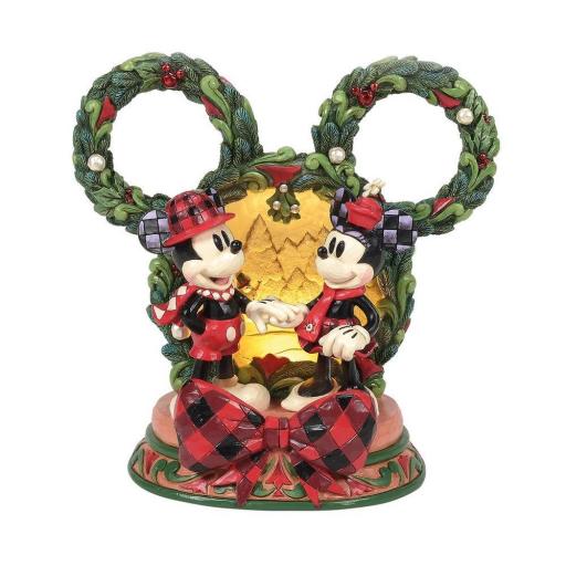 Figura Mickey Mouse & Minnie Navidad Mágica Disney Enesco 19 cm
