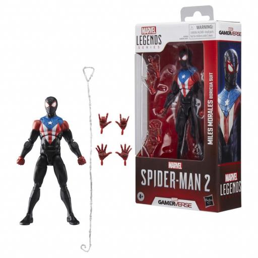 Figura Miles Morales Boricua Suit Spider-Man 2  Gamerverse Marvel Legends Hasbro 15 cm