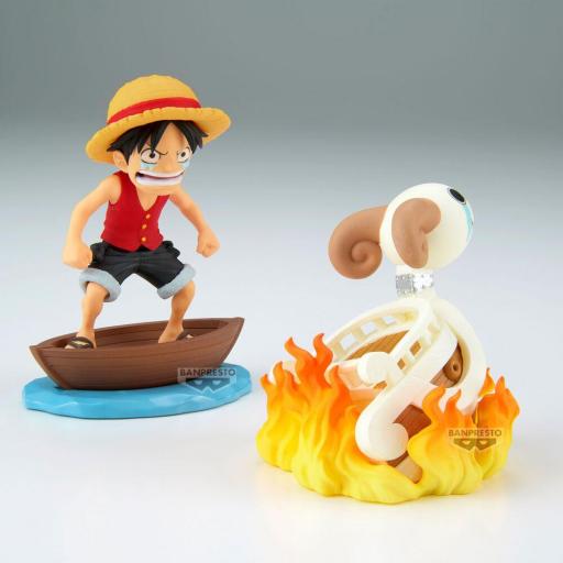 Figura One Piece Luffy & Going Merry Log Stories Banpresto 8 cm