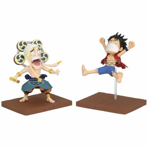 Figura One Piece Monkey D. Luffy & Enel WCF Log Stories Banpresto 7 cm