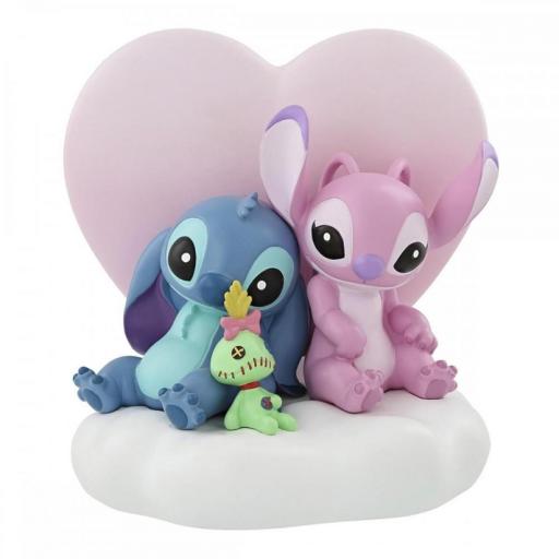 Figura Stitch & Angel Con Luz Disney Enesco 18 cm