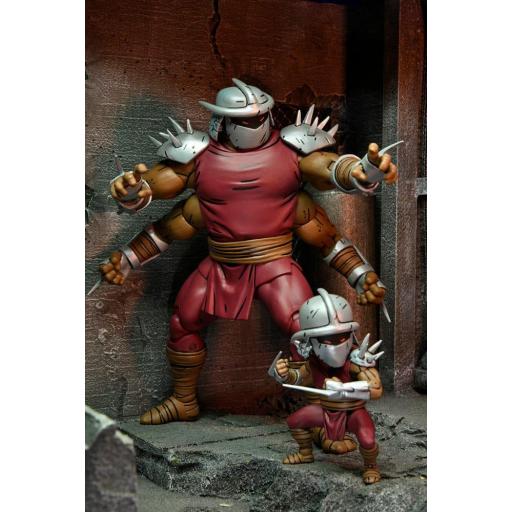 Figura Tortugas Ninja Shredder Clone & Mini Shredder Deluxe Mirage Comics NECA 18 cm