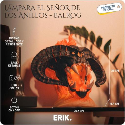 Lámpara El Señor de los Anillos Balrog 3D Erik 26 cm [7]