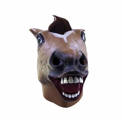 Máscara Caballo Marrón Disfraz Halloween Cosplay Ghoulish  [2]
