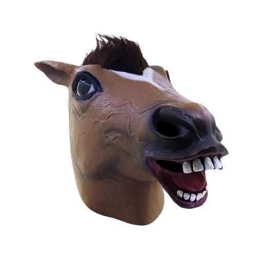 Máscara Caballo Marrón Disfraz Halloween Cosplay Ghoulish  [1]